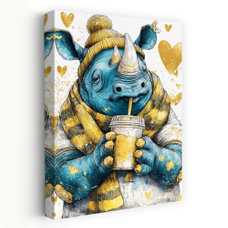 Cozy Blue Rhino, H 48 po x l 32 po