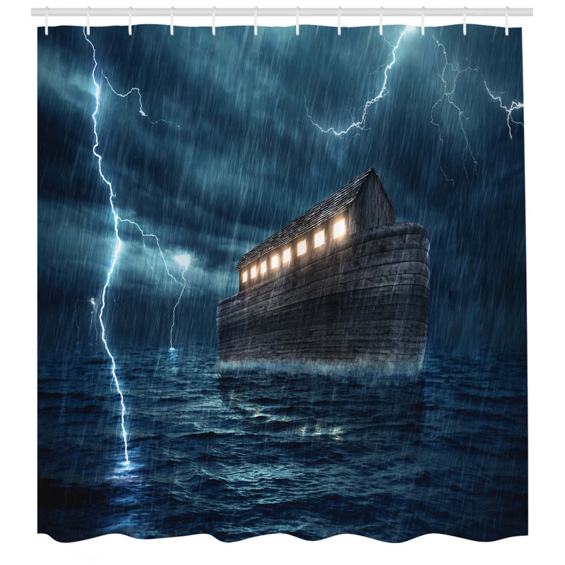 Shower Curtain with Hooks Included, 70" H x 69" W