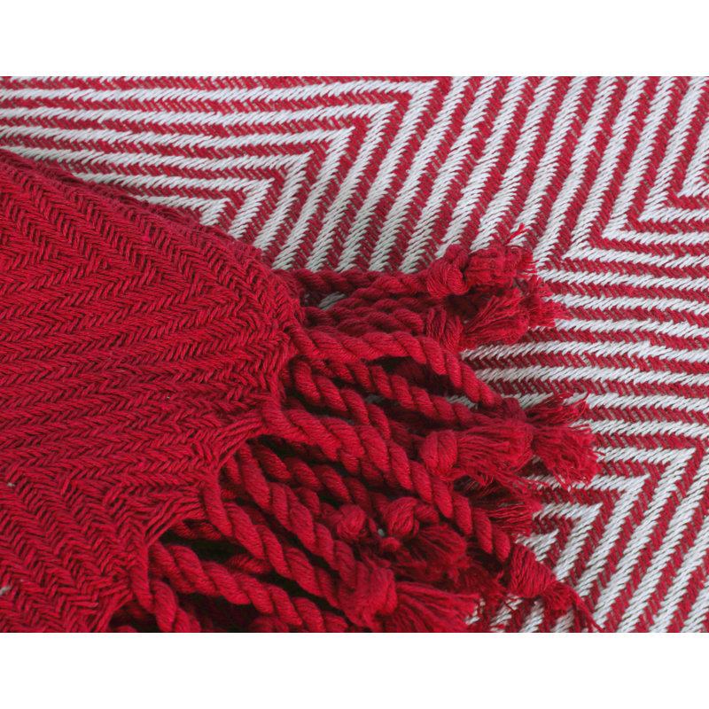 Jeté luxueux 100% coton, Rouge