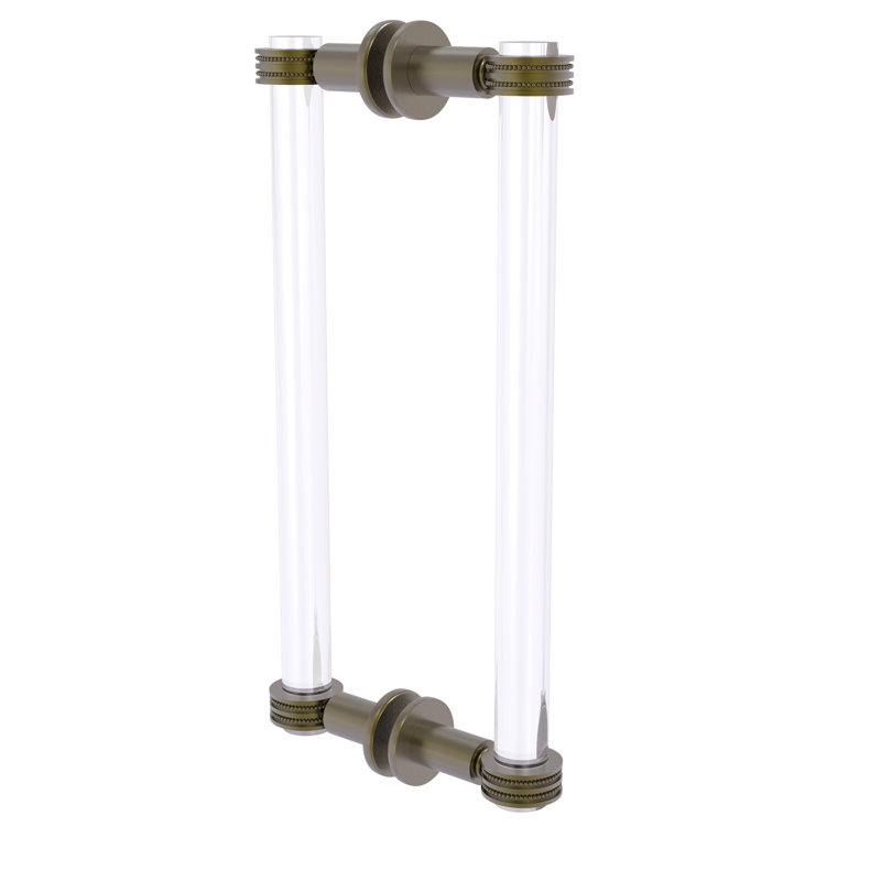 Poignée de porte de douche dos à dos Margolis, Laiton antique, H 13 po x l 1,7 po x P 7 po