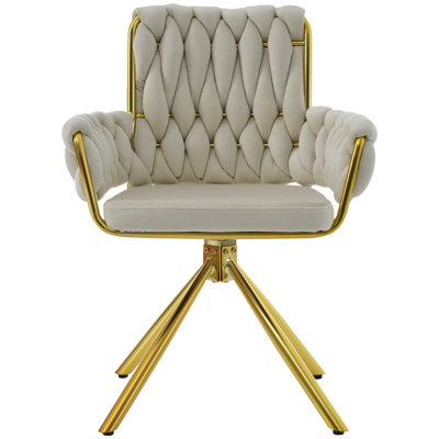 Avakate 46cm H Velvet Upholstered Metal Armchair