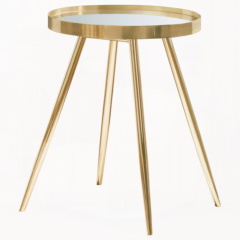 Ensemble de table basse et de table de bout dorées 4 pièces