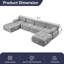 Canapé modulaire velours capitonné modulaire, gris clair-1736016790