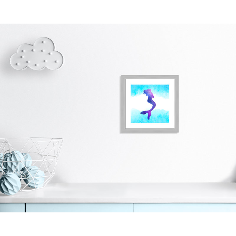Toujours être un sirène 1, H 18 po x l 18 po x P 0,63 po, Encadré plat argent