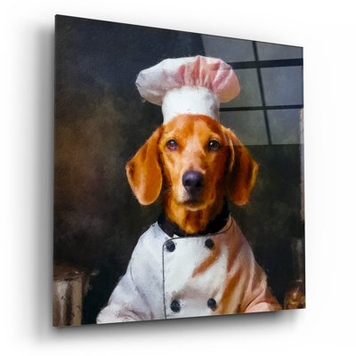 'Chef Woof' by Sean Parnell Acrylic Glass Wall Art, 12" x 12"