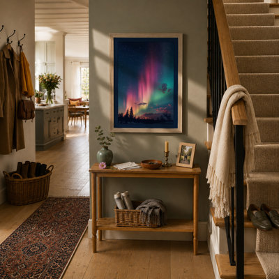 Aurora Over Forest Scandinavian - Print