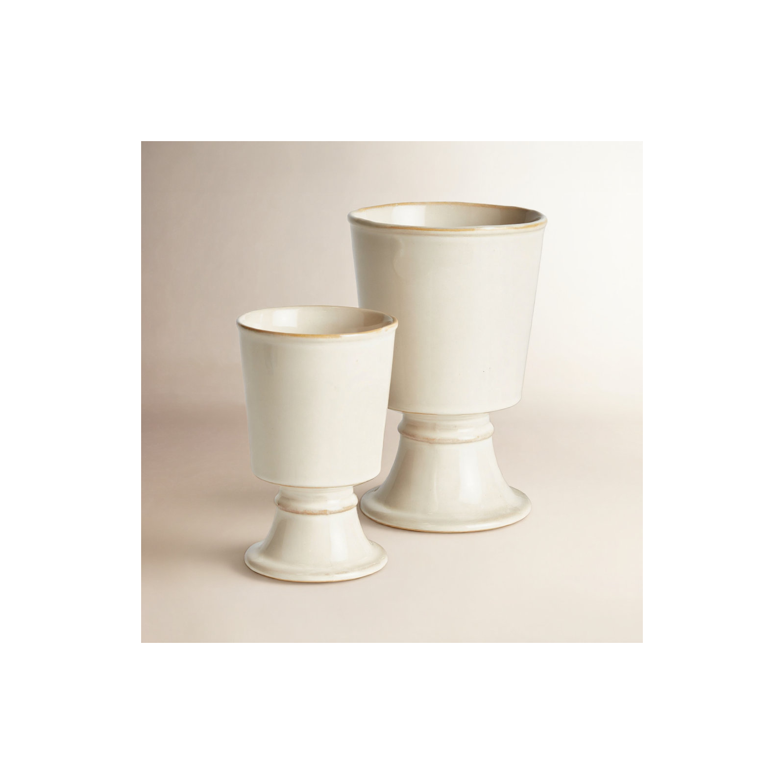 Manderly Cachepot, Cream