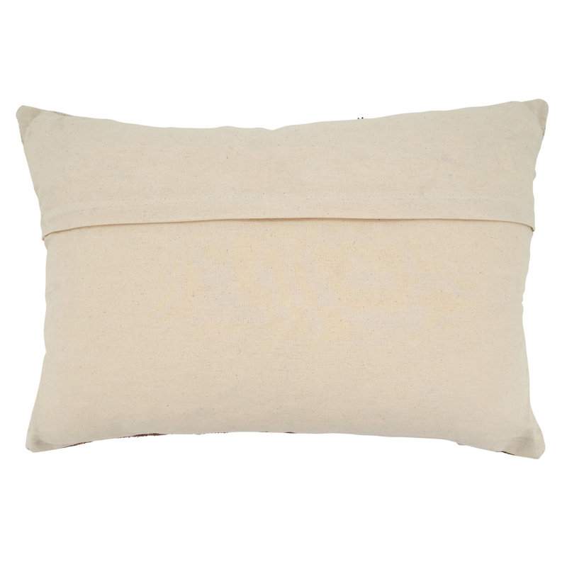Two-Tone Embroidered Rectangular Throw Pillow
