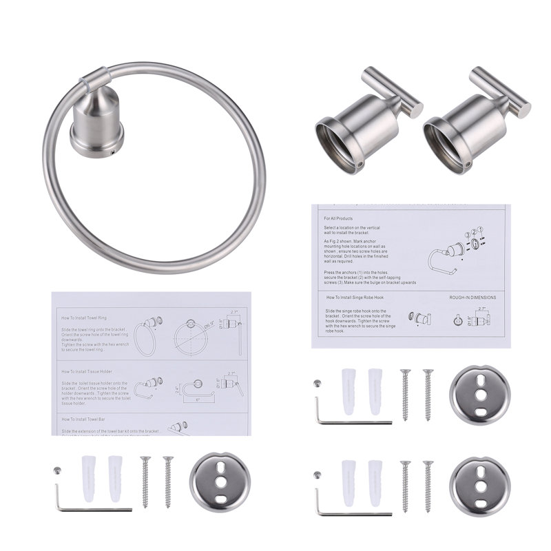 Brushed Nickel 3-Piece Bathroom Hardware Set with Stainless Steel