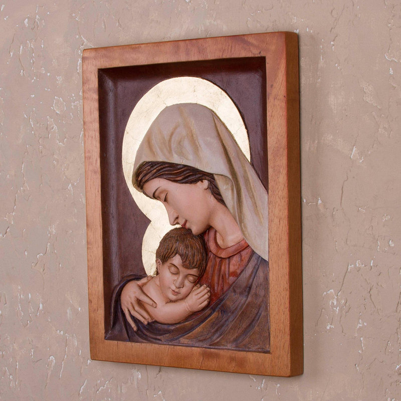 Décoration murale à panneau en relief cèdre mère aimée