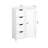White Bathroom Cabinet With Adjustable Shelf And Routed Handle Drawers - Contemporary Style For Multiple Rooms Storage In Drawers, Bathroom, Hallway