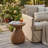 Waterdrop-Shaped Wood-Grain Side Table, Indoor/Outdoor Accent Table