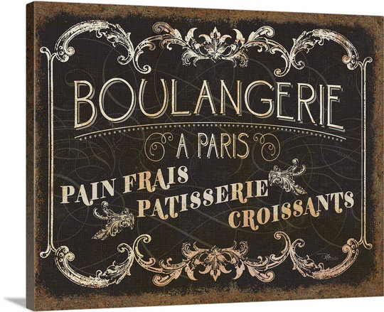 Parisian Signs Vintage Advertisement by Pela Studio - Graphic Art Print Great Big Canvas 