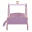 Lit simple de style princesse avec couronne, lit plateforme voiture en bois avec escalier pour chambre d'enfant et jeu imaginatif
