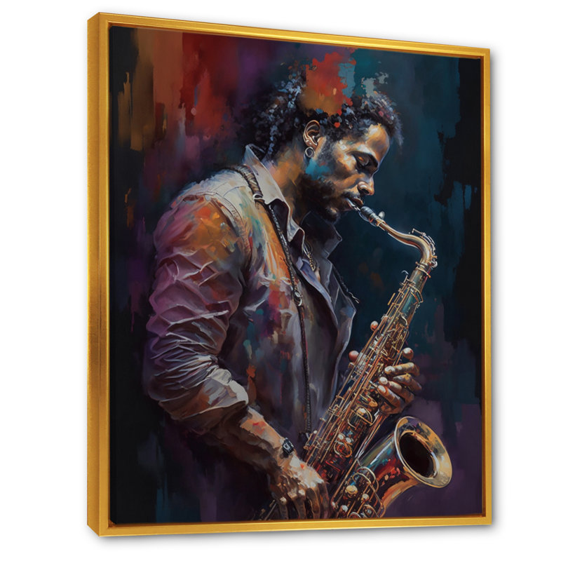 «Saxophone Player on Stage III», reproduction sur toile flottante, Or, L 24 po x H 32 po