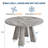Round Dining Table for 4, Farmhouse Kitchen Table with Sturdy Pedestal for Dining Room, Kitchen, or Living Room-1390631899