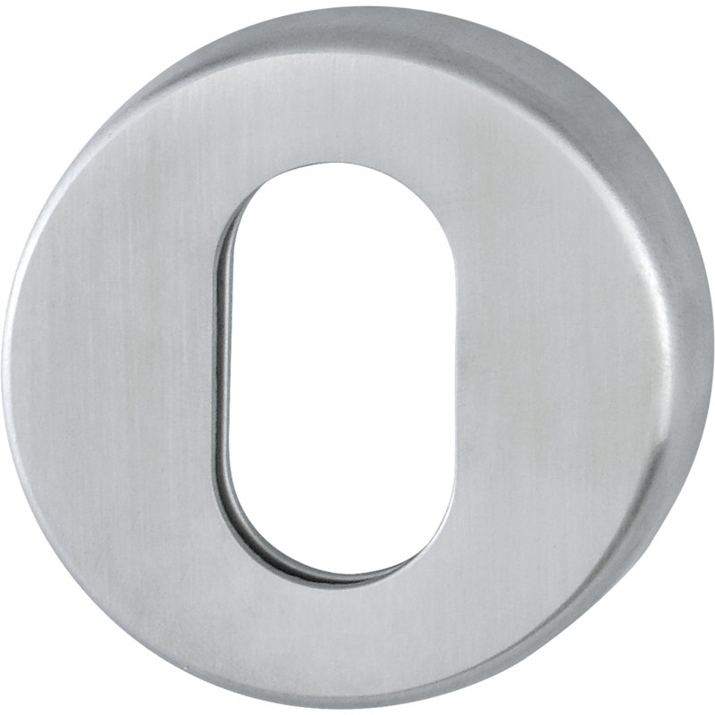 Amayra Brescia Oval Profile Escutcheon, 5.2cm H x 5.2cm W x 0.6cm D, Satin Silver