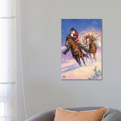 Santas Big Ride by Jack Sorenson - Wrapped Canvas Gallery-Wrapped Canvas Giclée