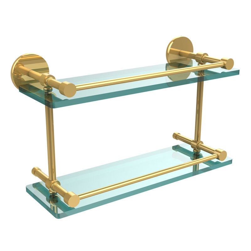 Dalston 2 Piece Tiered Shelf, Polished Brass