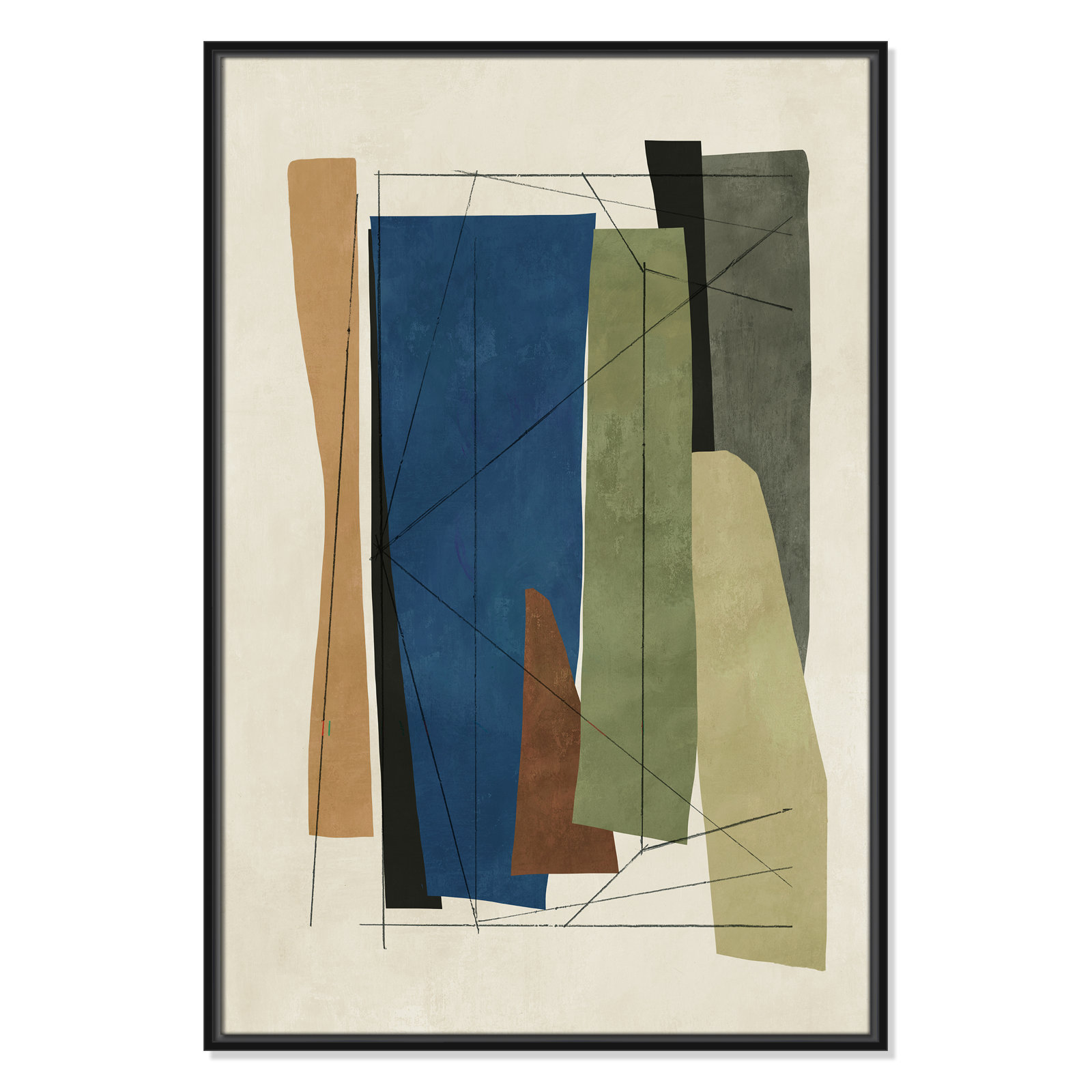 Sync I by Tom Reeves, Black Framed, 37.5" H x 25.5" W x 2" D