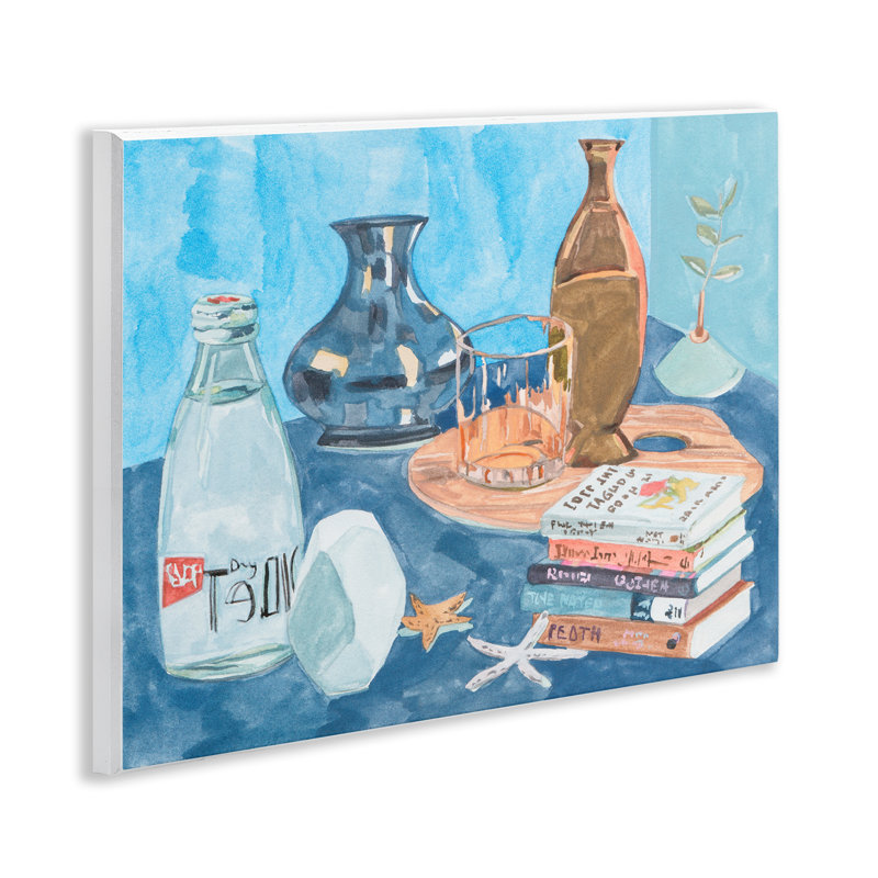 Still Life with Book Stack Wall Plaque Art by Melissa Wang