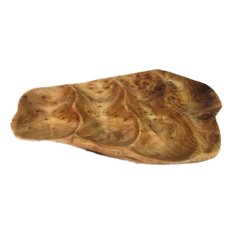 Loon Peak® Loïc Wood Divided Serving Dish, 2" H x 19" W x 10" L