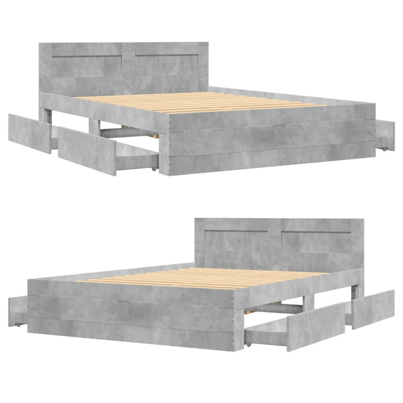 Storage Bed, Small Double (4'), Concrete Grey