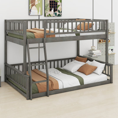 Jennifere Bunk Bed with Ladder and Guardrails