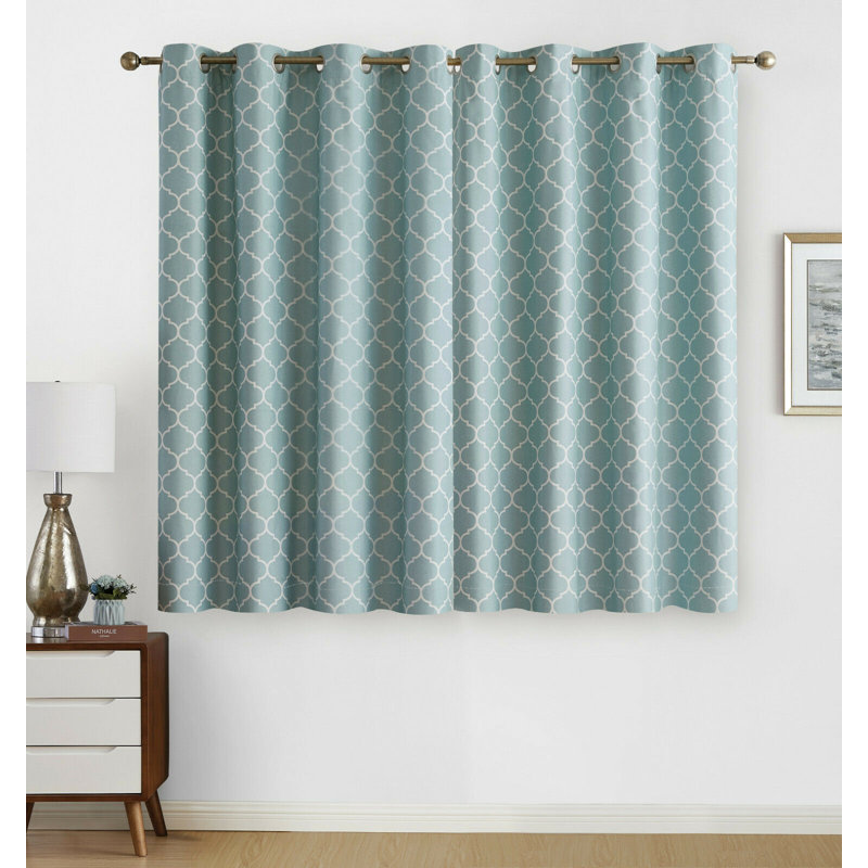 Paire de rideaux occultant et isolants avec œillets Onna, l 52" x L 63", Bleu