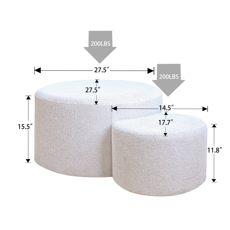 Upholstered Nesting Coffee Tables