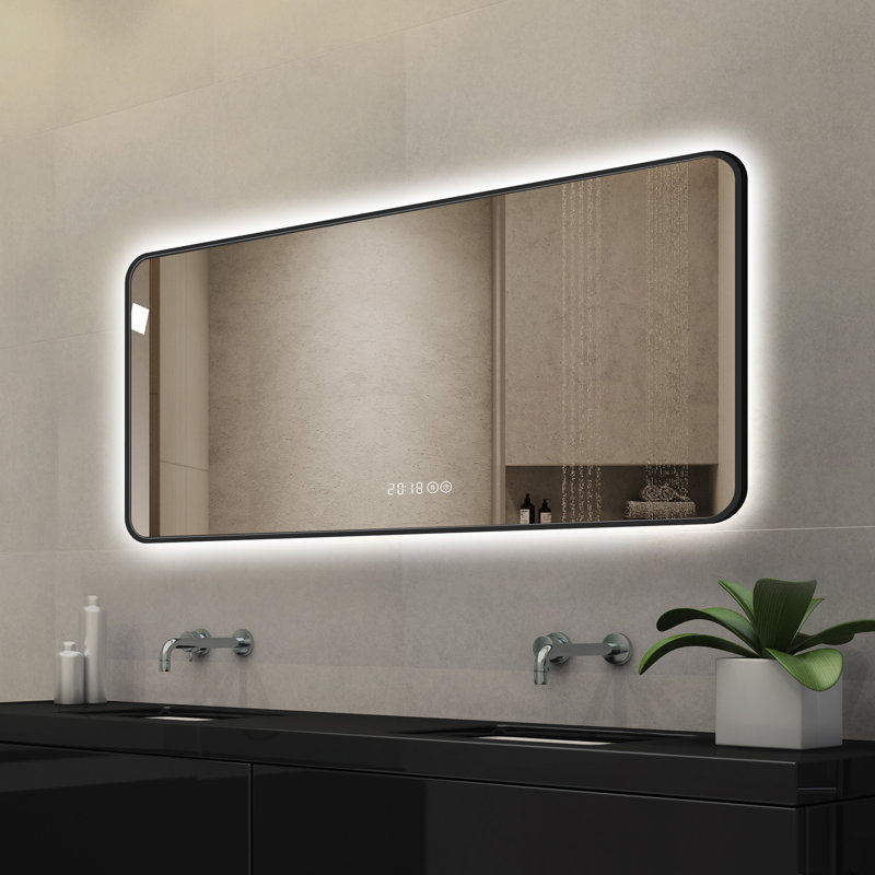 Miroir mural 48 po x 24 po avec miroir de meuble-lavabo à coins arrondis