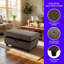 Grey Storage Ottoman | Non-Pilling Fabric | X-Stitching | Solid Wood Frame-1080948491