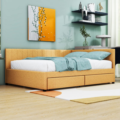 Modern Full Size Upholstered Daybed with Storage Drawers by Latitude Run