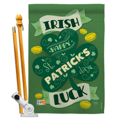 Double Sided 40'' H x 28'' W Polyester St. Patrick's Day Flag Set