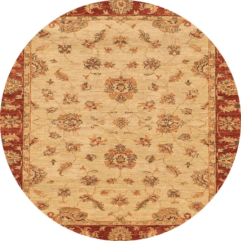 Wool Abstract Indoor Rug, Round 5'
