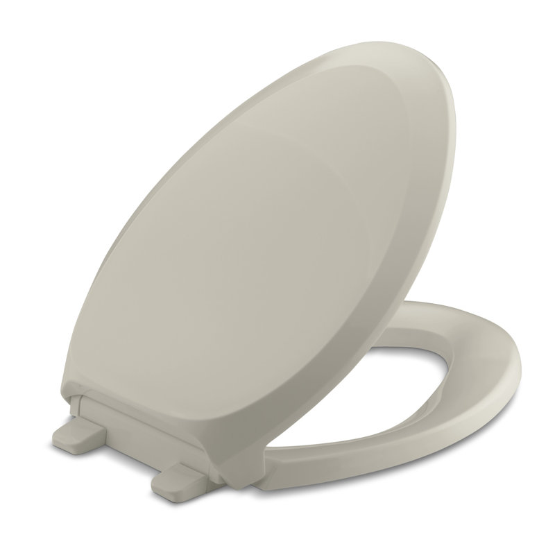 French Curve Elongated Toilet Seat, Sandbar, Non Ready Latch