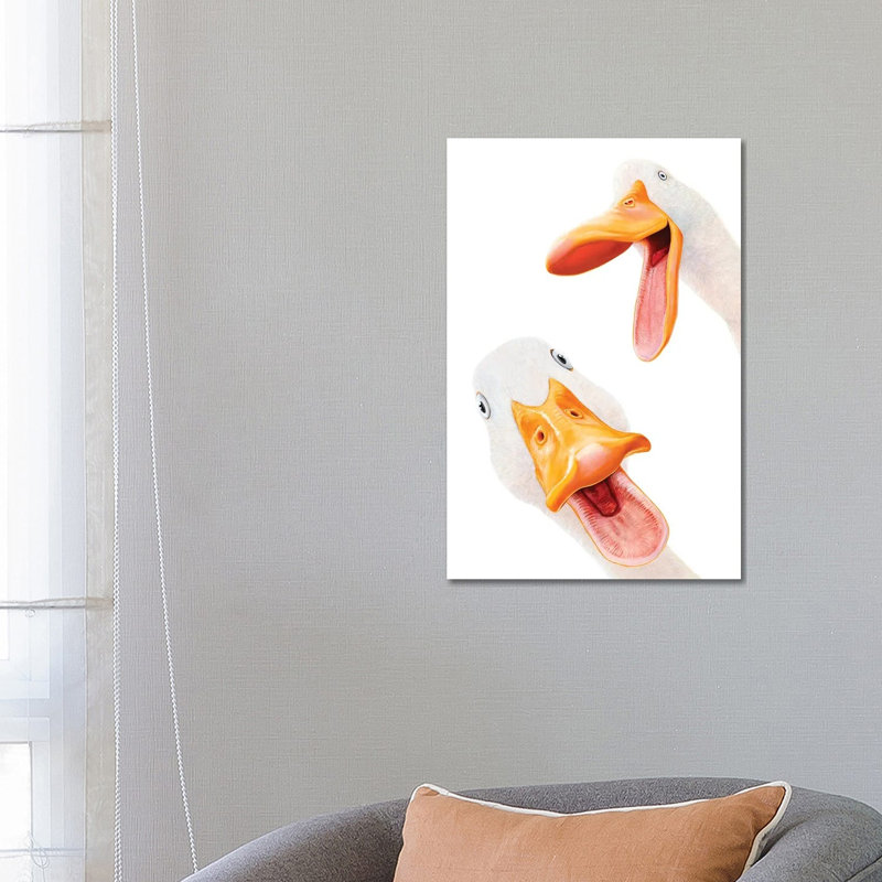 «Funny Ducks», reproduction d'art sur toile tendue, 26" x 18", Gallery Wrapped Canvas, No Frame