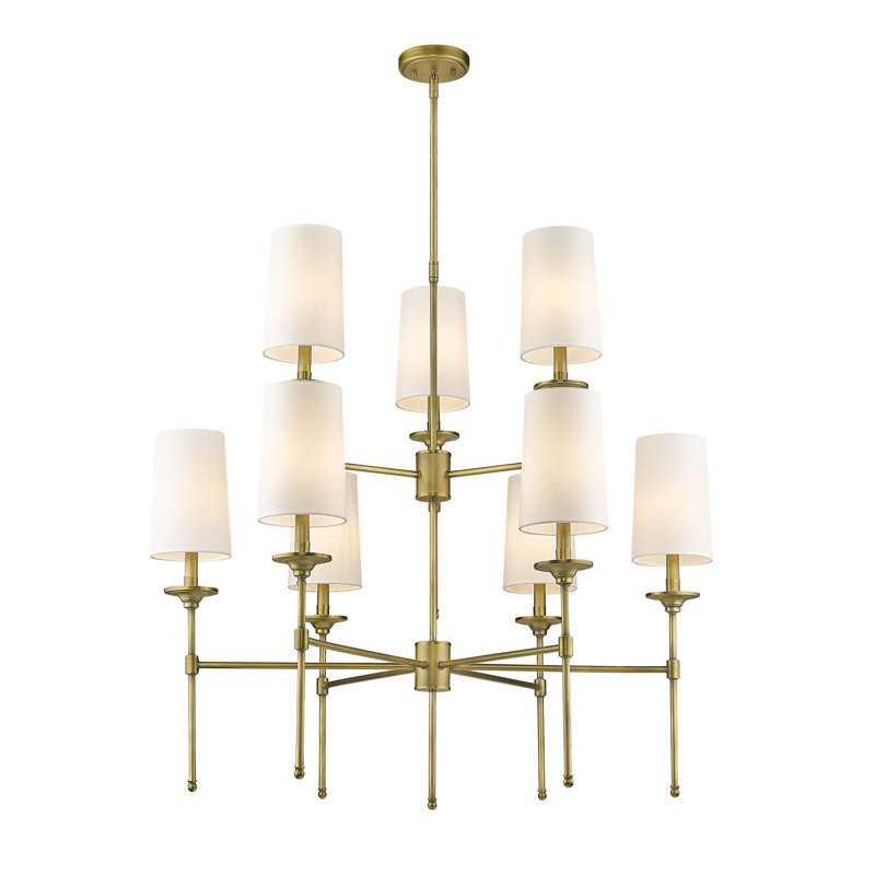 Kinley 9-Light Dimmable Chandelier, Rubbed Brass