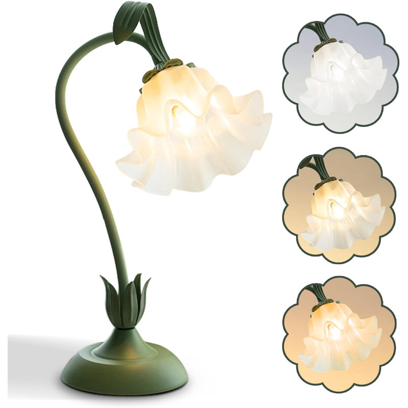 Lampe de table rétro vintage avec lumière DEL à intensité variable, conception à col de cygne flexible, 3 modes de couleur, parfaite pour la chambre à coucher, le salon et la décoration intérieure