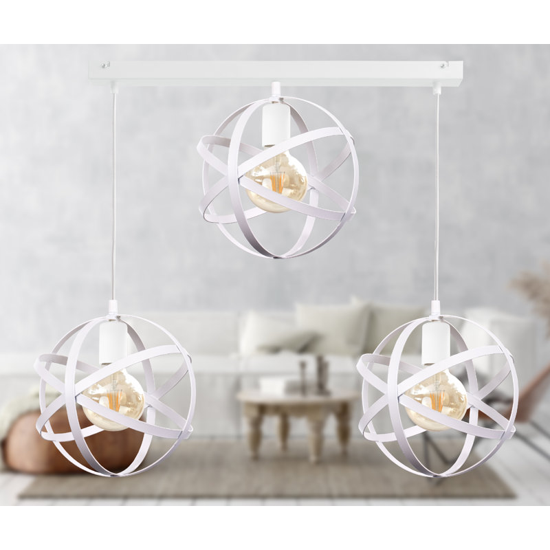 Bobbi-Rose 3 - Light Kitchen Island Pendant, White, White
