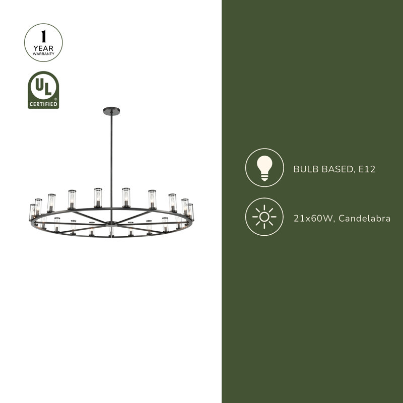 Revolve 21 - Light Chandelier, Natural Brass
