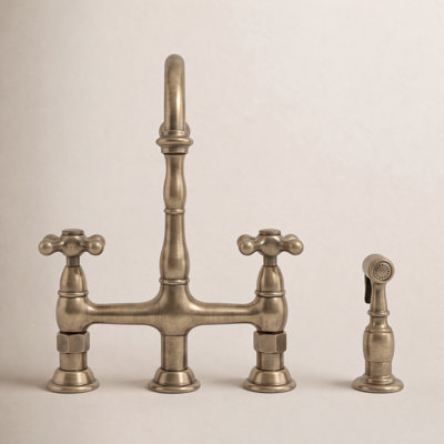 Kingston Brass Heritage Bridge Faucet with Sprayer