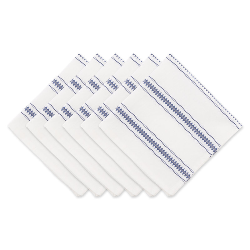 Kuhlman Cotton Striped Square Napkin, French Blue