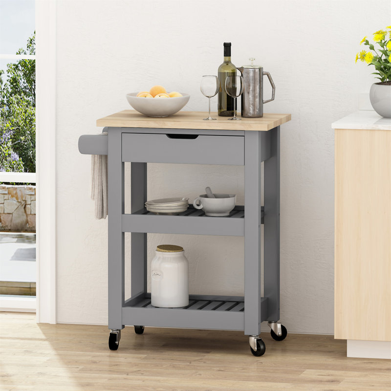 Chariot de cuisine (tabouret non inclus), Gris