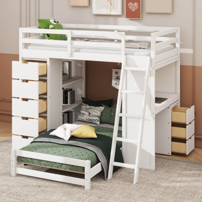 Twin-Over-Twin Bunk Bed Featuring An LED Light