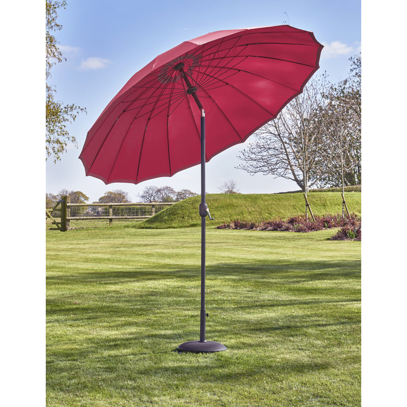 Quiana 250 cm W X 250 cm D Round Tilt Market Parasol with Crank Lift, Pink