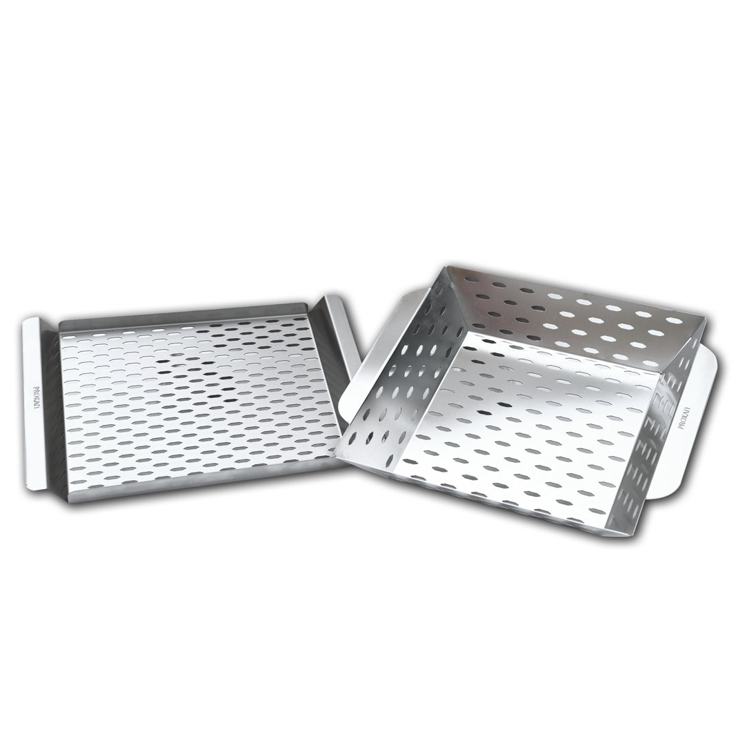 2 Pack Grill Basket Set And Grill Topper Set Prokan