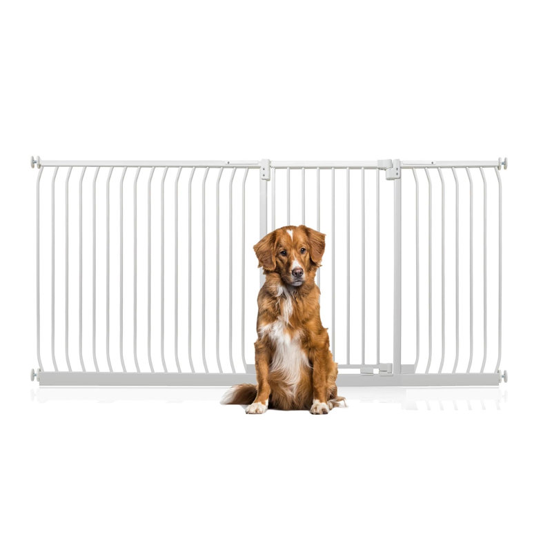 Metal Pressure Mounted Pet Gate, 216cm - 225cm, White