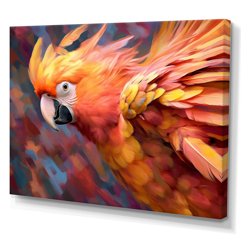 Perroquet tropical II - animaux, impressions sur toile, 16" H x 32" W, Toile tendue