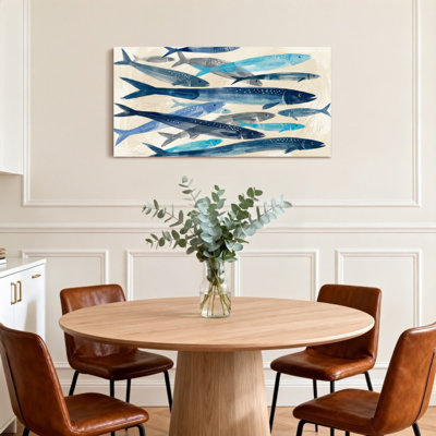 Animals Blue Fish Swimming In Ocean Pattern
